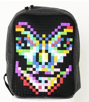 Kooli seljakott Pixel, must v./hall v., 41 cm x 13 cm x 31 cm