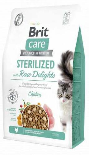 Sausas kačių maistas Brit Care Sterilized with Raw Delights, vištiena, 2 kg