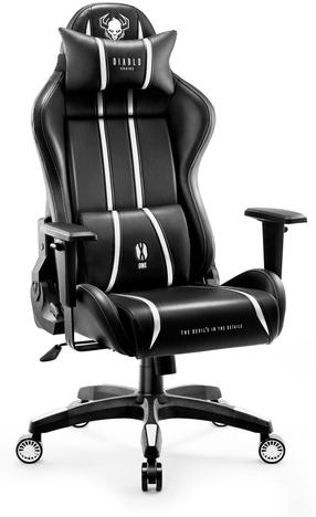 Spēļu krēsls Diablo X-One 2.0 King, 60 x 74 x 136 - 145 cm, balta krās./melna krās.