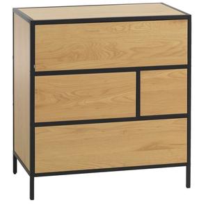 Komoda Home4you Hedvig 40829, ruda sp./juoda sp., 74.5 cm x 70 cm x 40 cm