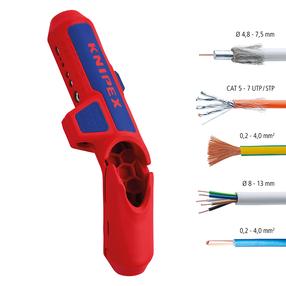 Стриппер для круглого кабеля Knipex 16 95 01 SB ErgoStrip® 135 mm, 20 см, пластик/металл