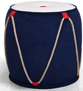 Pufas Hanah Home Fora 209FLF1286, mėlyna sp./balta sp., 42 cm x 42 cm x 44 cm