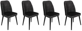 Kėdžių rinkinys Kalune Design Alfa 437 V4 974NMB1558, matinė, antracito sp./juoda sp., 49 cm x 50 cm x 90 cm, 4 vnt.
