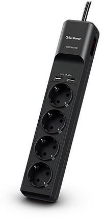 Pikendusjuhe CyberPower P0420SUD0-DE, 1.8 m, 4 pesa, lülitiga, must v.