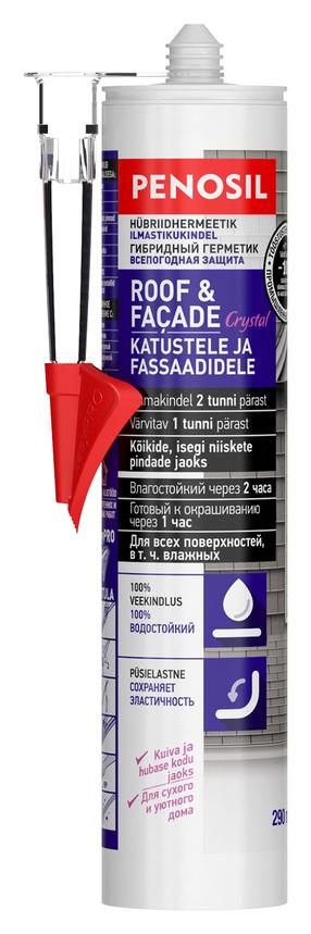 Эластичный герметик Penosil Roof & Facade, 0.29 л, прозрачный цв.