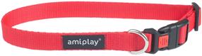 Kaelarihm koertele Amiplay Basic with Lock, punane v., 250 - 400 mm x 15 mm, 25-40