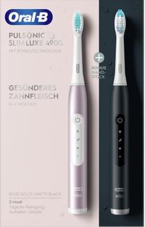 Elektrinis dantų šepetėlis Braun Pulsonic Slim Luxe 4900, juoda sp./rožinė sp.