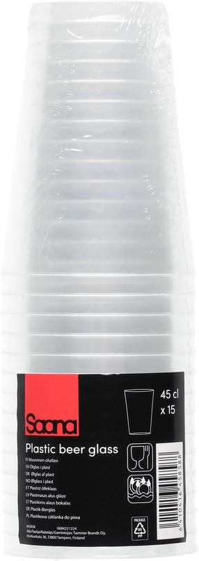 Vienkartinės alaus stiklinės Saana 645858, 450 ml, 15 vnt.