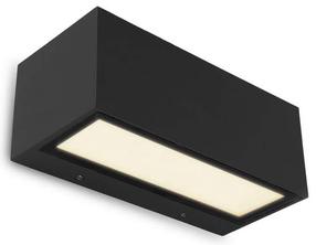 Sieninis lauko šviestuvas Lutec Gemini, 21W, LED, IP54, juoda sp., 22 cm x 10.3 cm