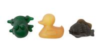 Žaislinis gyvūnas Hevea Pond bath toys, juoda sp./geltona sp./žalia sp., 3 vnt.
