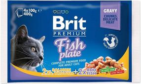 Влажный корм для кошек Brit Premium Fish Plate, 0.1 кг, 4 шт.