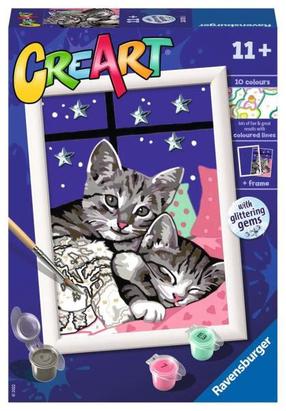 Glezna pēc numuriem Ravensburger CreArt Sweet Kittens, daudzkrāsaina