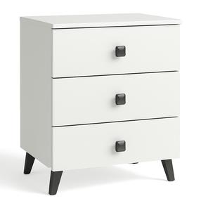Kumode Akord Furniture Factory Mobi K-03, balta krās./melna krās., 58 cm x 40 cm x 37 cm