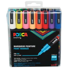 Vildikad Posca Paint Markers, ühepoolsed, 16 tk
