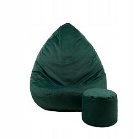 Sēžammaiss ar pufu Sako Mega Premium Cloud Velour XXL, zaļa krās.