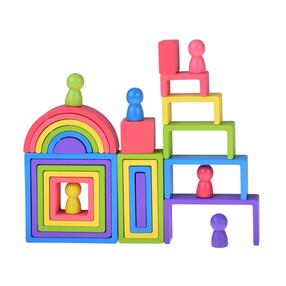 Деревянный кирпич Rainbow, многоцветный