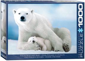 Пазл Eurographics Polar Bear And Baby 6000-1198, 67.6 см x 48.9 см, 1000 шт., синий цв./белый цв./серый цв.