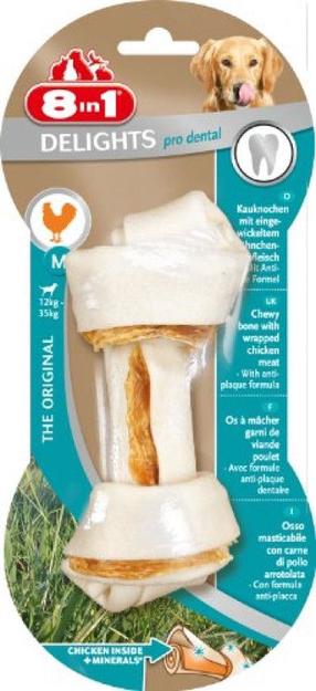 Skanėstas šunims 8in1 Dental Delights Bones, 0.122 kg