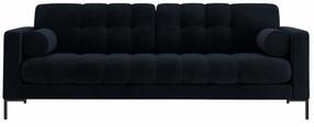Sofa Cosmopolitan Design Bali Velvet Bluvel 89, juoda sp./tamsiai mėlyna (navy) sp., 96 x 217 cm x 75 cm
