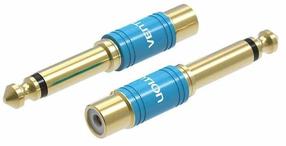 Audio adapteris Vention VDD-C03 RCA Female (moteriška), 6.5 mm Male (vyriška), mėlyna sp./aukso sp.