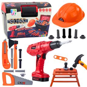 Žaislinis meistro įrankių rinkinys, įrankių dėžė su įrankiais Lean Toys Fun Play, įvairių spalvų
