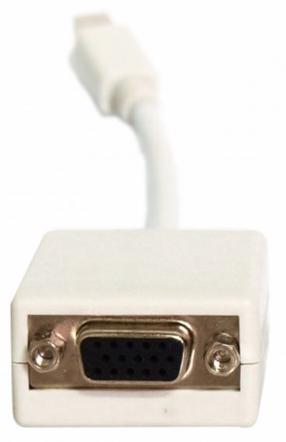 Adapteris ART Displayport-mini to VGA Mini Display port male, VGA 15 pin female, 0.15 m, balta sp.