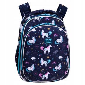 Mokyklinė kuprinė CoolPack Turtle Mrs Unicorn, mėlyna sp./balta sp./violetinė sp., 44 cm x 29 cm x 16 cm