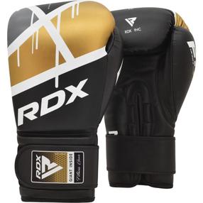 Боксерские перчатки RDX F7 BGR-F7BGL-10OZ, золотой цв./черный цв., 10 oz