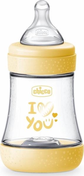 Bērnu pudele dzeršanai Chicco Perfect 5, 150 ml, 0 mēn., dzeltena krās.