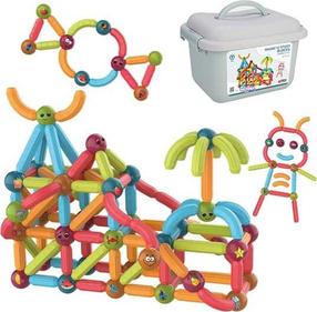 Magnetkonstruktor Woopie Sticks, 128 tk, mitmevärviline