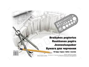 Бумага для черчения Smiltainis, A3, белый цв., 30 см x 42 см, 10 стр. шт.