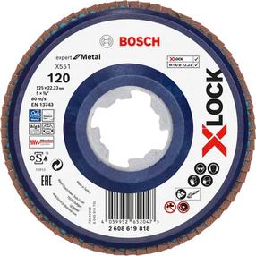 Lapiņu slīpēšanas disks Bosch X-Lock, 125 mm x 22.23 mm