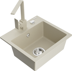 Кухонная мойка Mexen Milo 6505-69-670300-69, гранит, 43.5 см x 41 см x 17.1 см, бежевый цв.
