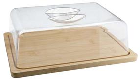 Serviravimo lentelė, sūriui Kitchen&GO, 23.5 cm x 7 cm, 18 cm, Skaidri sp./Ruda sp.