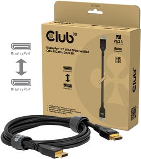Kabelis Club 3D CAC-1094, DisplayPort 2.1, 200 cm, melna krās.