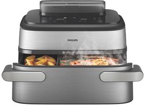 Аэрогриль Philips Megabasket NA565/02, серебристый цв./черный цв., 2750 Вт, 9.5 л