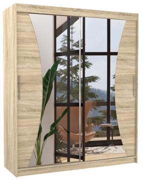 Spinta ADRK Charlotte 180, rusva sp., 58 cm x 180 cm x 215 cm, su veidrodžiu