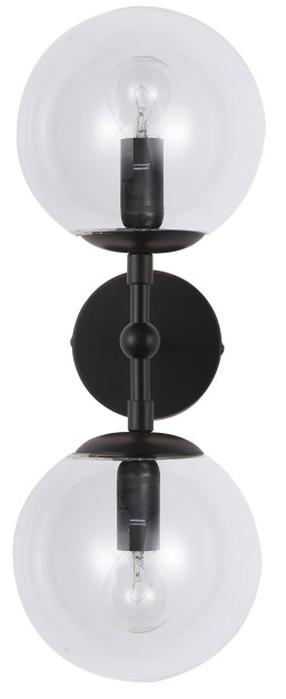 Светильник настенный Light Prestige Dorado 2 LP-002/2W BK, E14, 2 x 40 Вт, черный цв. / прозрачный цв.