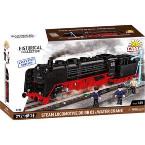 Konstruktors, vilciens Cobi Historical Collection DR BR 03 Steam Locomotive & Water Crane 6286, 2721 gab., melna krās./sarkana krās.