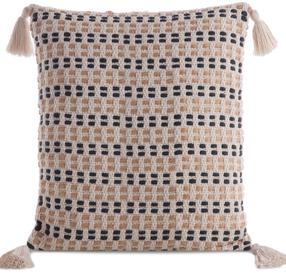 Dekoratyvinės pagalvėlės užvalkalas Boho JJQ-01, juoda sp./smėlio sp., 45 cm x 45 cm