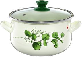 Kастрюля Emalia Olkusz Eucalyptus, Ø22 см, 5.7 л, белый цв.