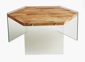 Kavos staliukas Kalune Design Hexagon S304, ruda sp., 80 cm x 70 cm x 35 cm
