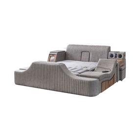 Lova dvigulė Kalune Design Sunshine Smart, 200 x 200 cm, ruda sp., su čiužiniu, su grotelėmis
