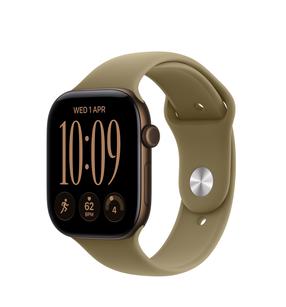 Išmanusis laikrodis Apple Watch Series 12 GPS 42mm MJEG4ET/A, dark bronze aluminium korpusas su olive sport dirželiu - M/L