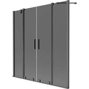 Dušo sienelė Mexen Velar Duo, 160 cm x 150 cm, grafito sp./gun metal sp./grūdintas