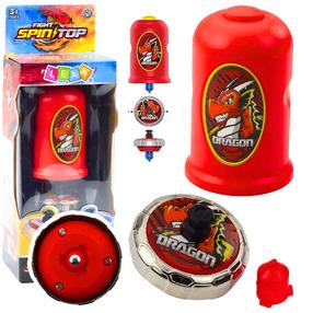 Beyblade rotaļlietas Lean Toys Fight Dragon, sarkana krās.
