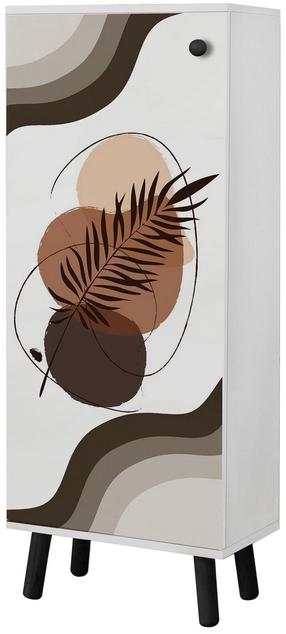 Batų spintelė Kalune Design Vegas SB 955, balta sp./juoda sp., 38 cm x 50 cm x 135 cm