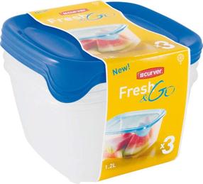 Toiduainekarbi komplekt Curver Fresh&Go, 1.2 l, läbipaistev v./sinine v., 3 tk