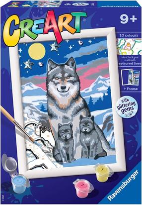Glezna pēc numuriem Ravensburger CreArt Wolf, daudzkrāsaina