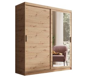 Spinta ADRK Hailey, ąžuolo sp., 180 cm x 60 cm x 205 cm, su veidrodžiu